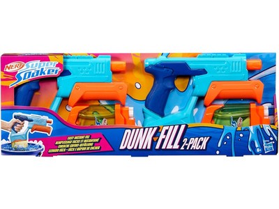 Nerf Super Soaker Dunk Fill 2 Pack 2 Wasserpistolen schnelle Befüllung NEU OVP