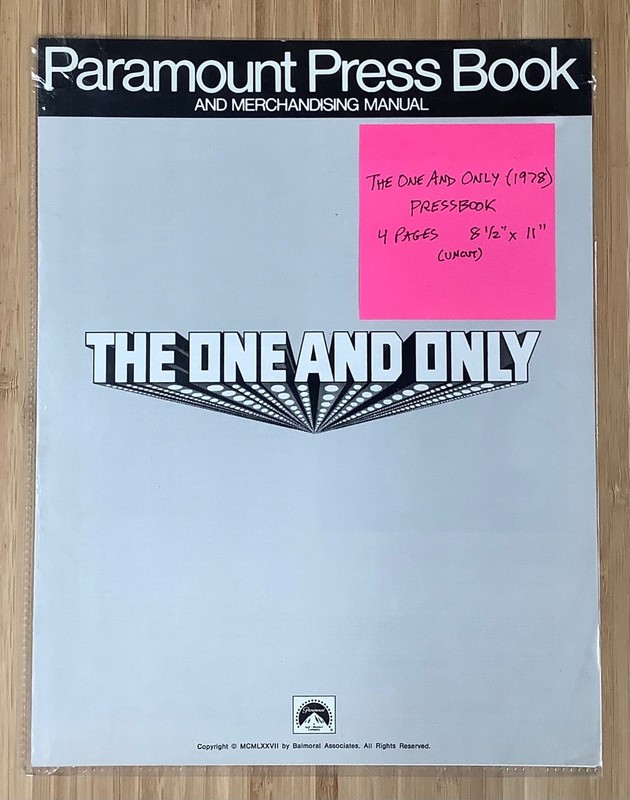 The One and Only (1978) original movie press book 4 pages 8 1/2" x 11" uncut