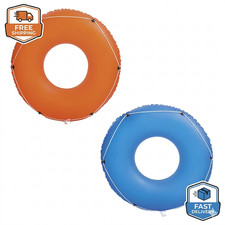 H2O Go Inflatable Swim Tube 42in Pool Float Ring w Rope PVC Lake 12