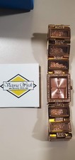 Victoria Wieck Beverly Hills Rose Gold Tone Floating Crystal Bracelet Watch