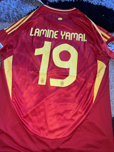 Spain Home Adidas Heat.Rdy Jersey Shirt 2024 Red Lamine Yamal #19 M-2XL IP9333