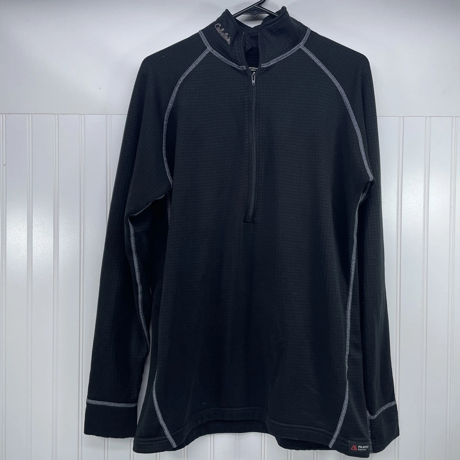 Cabelas Pullover Mens MT ECWCS Base Layer Polar Weight Thermal Waffle 1/4 Zip LG