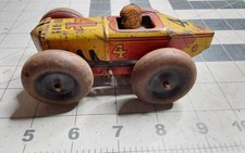 Marx Tin Key Windup 4 Black Yellow Red Race Car