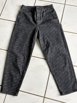 Armani Exchange A|X Carrot Fit Tapered Dark Gray Logo Denim Jeans Size 26