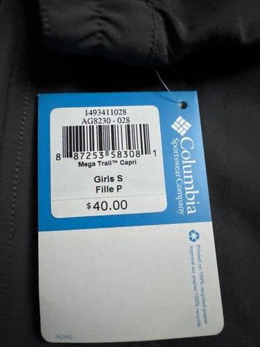 Columbia Omni-shade UPF50 Girls Mega Trail Capri Size S - Picture 6 of 13