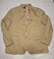 NWT PJ Paul Jones Linen Blend Khaki Tan Suit Jacket Blazer Mens 2XL Sport Coat