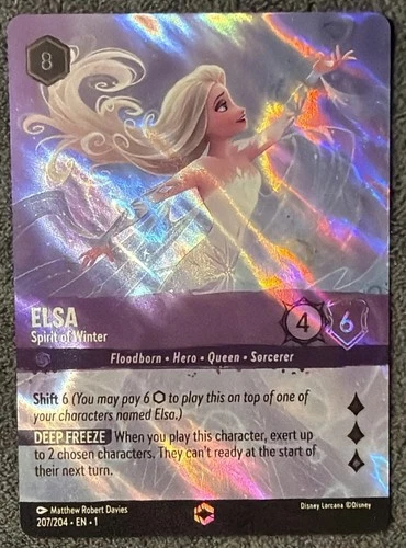 Lorcana - Elsa - Spirit of Winter (Enchanted) 207/204 The First Chapter Holo