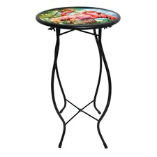 Briarwood Lane Flamingo Pair Cast Iron/Glass Plant Stand