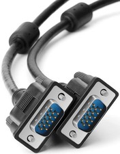 1.5 ft VGA to VGA Monitor Cable Male to Male 15 Pin 1080p HD Cord Black