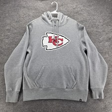 Kansas City Chiefs Sweatshirt Mens L Gray NFL Football '47 Hooded Pullover