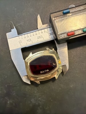 AL53 Vintage Ladies Bulova Computron Red Dial Digital LED Watch Parts Repair**