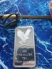 10 oz. Silver Silvertowne Eagle Design Bullion Bar of .999 Fine Silver
