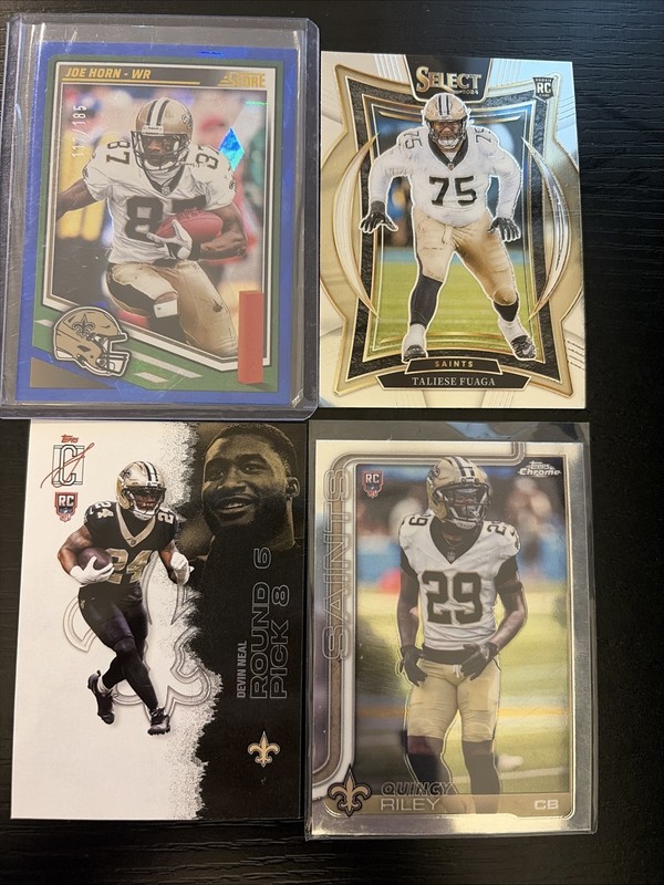 2025 Panini Select Topps Signature New Orleans Saint 4 Card Team Lot RC / Card