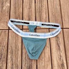 Image of Calvin Klein CK mens blue modern cotton G-string thong underwear S M L XL 2XL