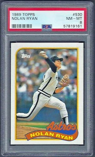 1989 Topps #530 Nolan Ryan - Houston Astros - HOF - Graded PSA 8
