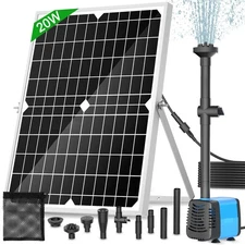20W Solar Fountain Pump, 350GPH Solar Powered Water Pump with Adjustable Flow...