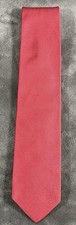 Lands End Classic Coral Salmon Pinkish Red Twill Neck Tie Silk USA Made