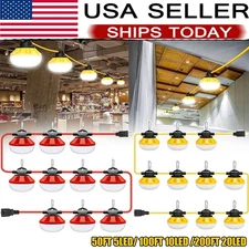 50-200ft Construction String Lights Industrial Grade Work Light IP65 Waterproof