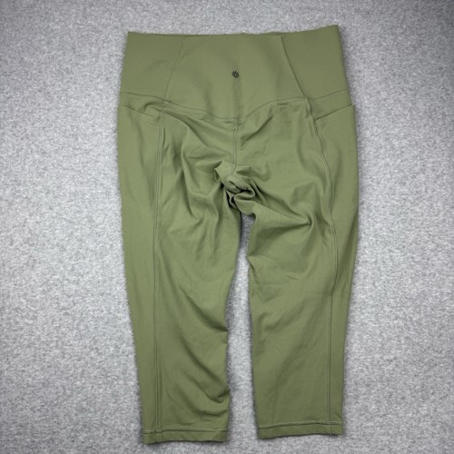 Athleta Olive Green Elation Capri Workout Leggings Size 1X - Picture 5 of 7