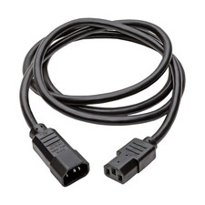 Tripp Lite 6' 14 AWG IEC C13 to C14 Heavy-Duty PDU Power Extension Cord, Black