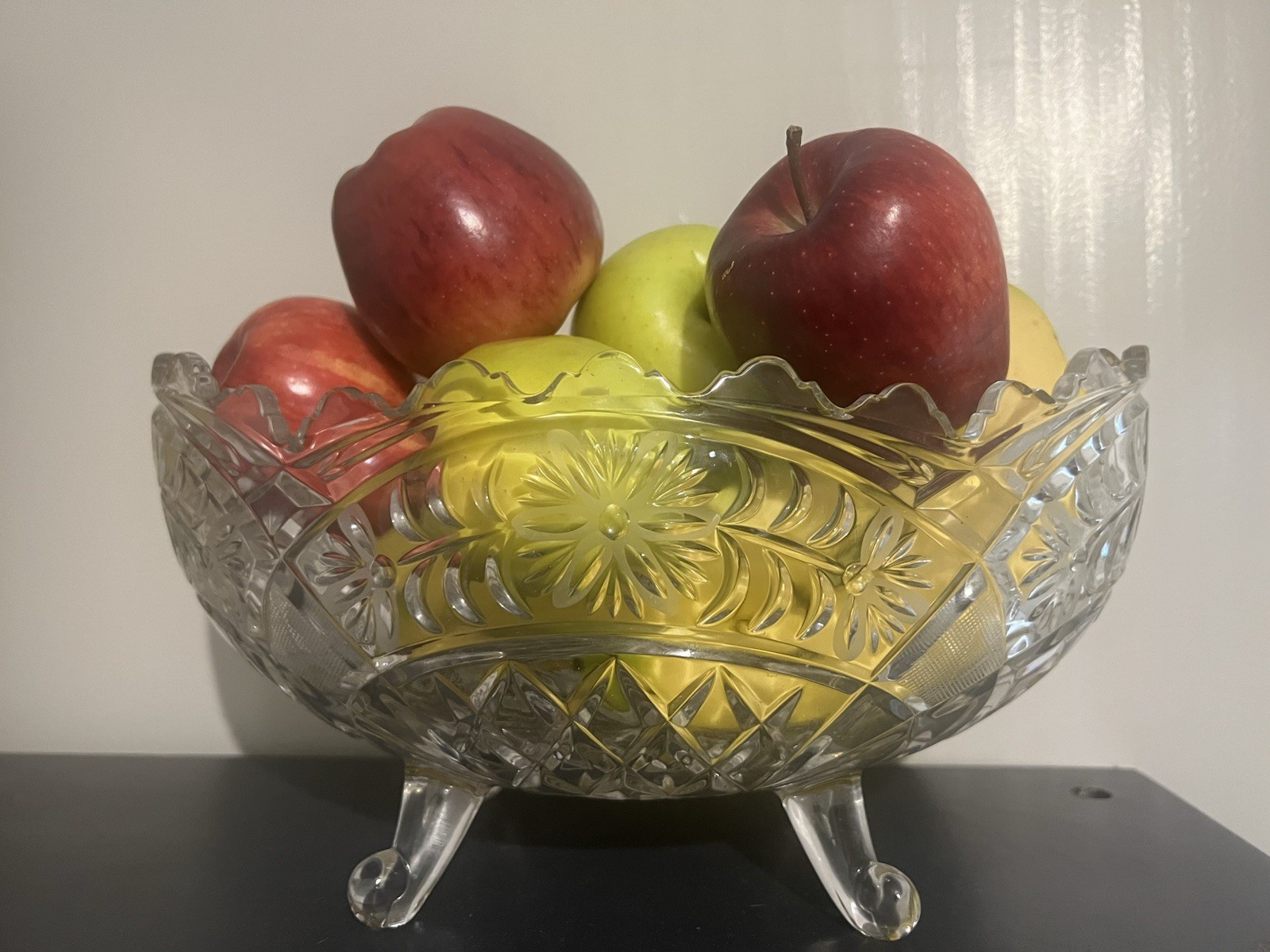 Vintage 24% Lead Crystal Hand-Cut Footed Bowl by W. German Anna Hutte Belk