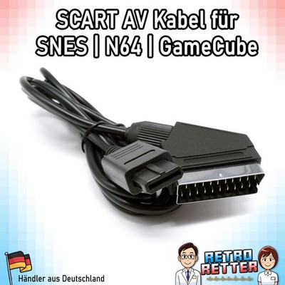 NTSC RGB Scart Kabel SNES N64 GameCube TV AV Super Nintendo Audio Video Chinch