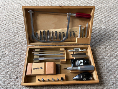 Vintage X-Acto Knife Set W/ Wood Case & Project Booklet
