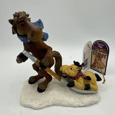 Montana Silversmiths Pasture Pals Elmer The Horse Figurine Snow Shovel Ride