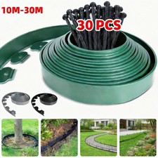 10-30M Flexible Garden Border Grass Lawn Path Edging With Plastic Pegs Sturdy UK