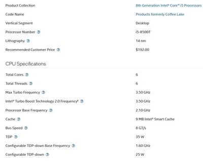 Lot of 21 Intel 6-Core i5-8500T 2.10GHz CPU Processor LGA1151 8th