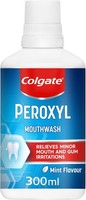 Colgate Peroxyl Antiseptic Mint Flavour 300ml Mouthwash, Relieves Minor Mouth