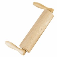 StäDter Teigrolle Griffe Abgewinkelt Nudelholz Nudelrolle Teigroller Holz 23 Cm