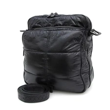 Bottega Veneta Spinaker Shoulder Bag Black Nylon Leather Casual Dust Bag #SN1718