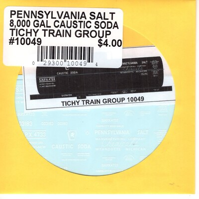 HO Scale Tichy Train 10049 Pennsylvania Salt 8,000 Gal Caustic Soda ...