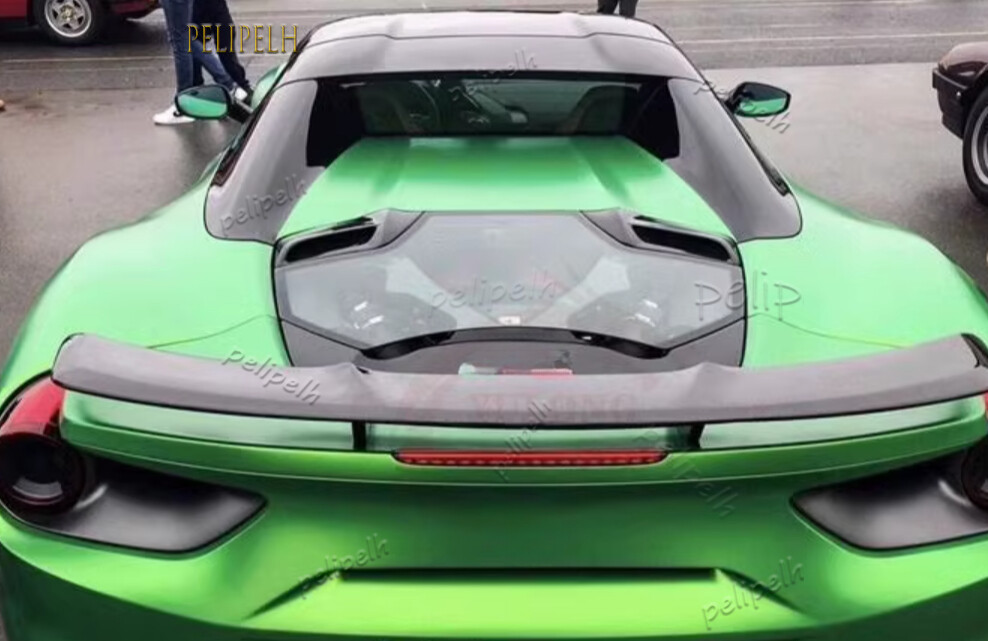 Real Carbon Engine Transparent Hood Engine Tail Cover Fit For Ferrari 488 Spider