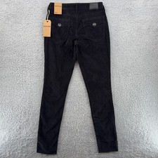 True Religion Halle Super Skinny Women's Jeans 26 Black Mid-Rise Baby Corduroy