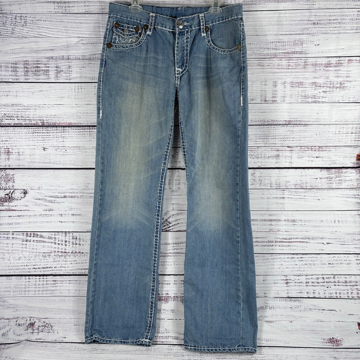 True Religion 35x33 Joey Super T Ejection Seat Jeans See Photos #2