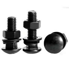 Black 304SS Cup Head Square Neck Screws With Hex nut Spring Flat Washer M3-M12