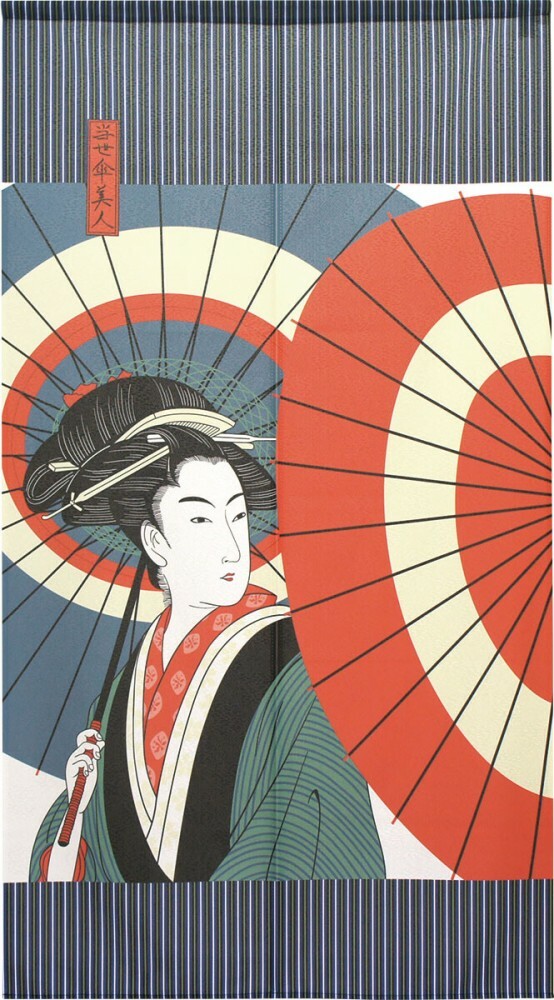 コーケントー　キノノリス　29本 Noren Japanese Door Curtain Ukiyo-e 150*85㎝ Bangasa Woman with an