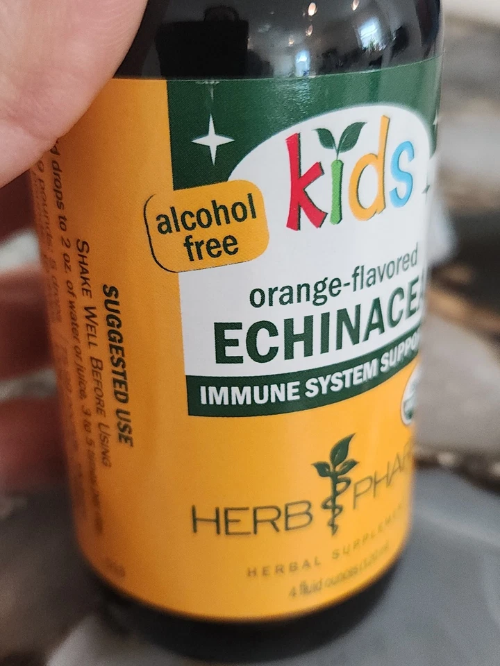 NUEVO Herb Pharm NIÑOS Equinácea Sin Alcohol Apoyo Inmunológico Herbal Tónico Gripe Resfriado  Foto 3 de 4