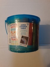 Jumbo sidewalk chalk 20 piece washable non-toxic carrying bucket tub