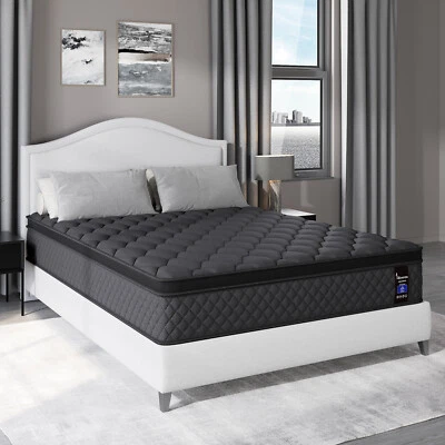 VISCOUNTESS 14" Twin Full Queen King Size Mattress in a Box Hybrid Spring Gel Memory Foam