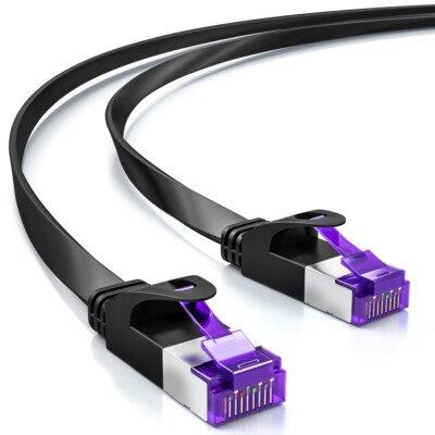 deleyCON 25m RJ45 Patchkabel Flachkabel CAT7 Rohkabel U/FTP LAN Netzwerkkabel