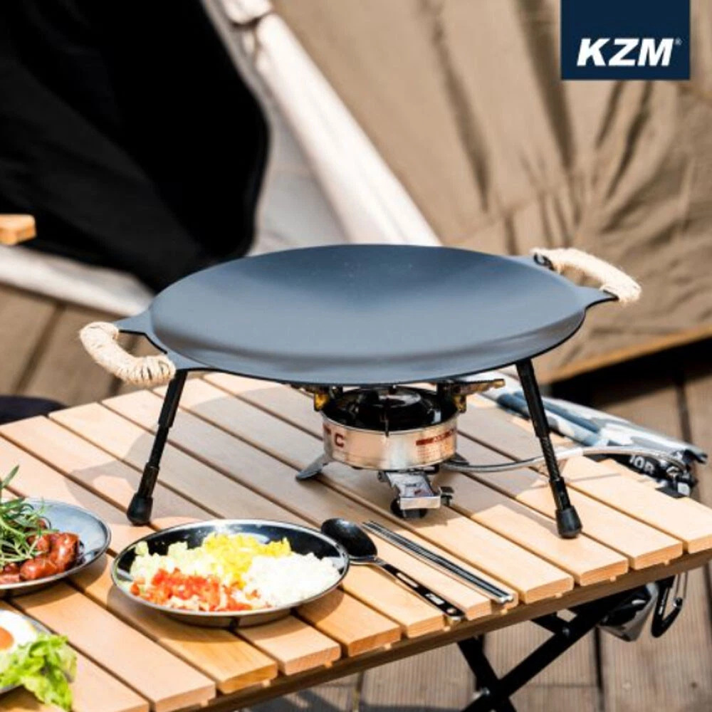 [KAZMI] Blackstone Round Portable Griddle Grill Camping Cooking with Carry  Bag