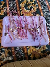 17 Pink Tie On Hemp Bracelets 7 To 8 Inchs