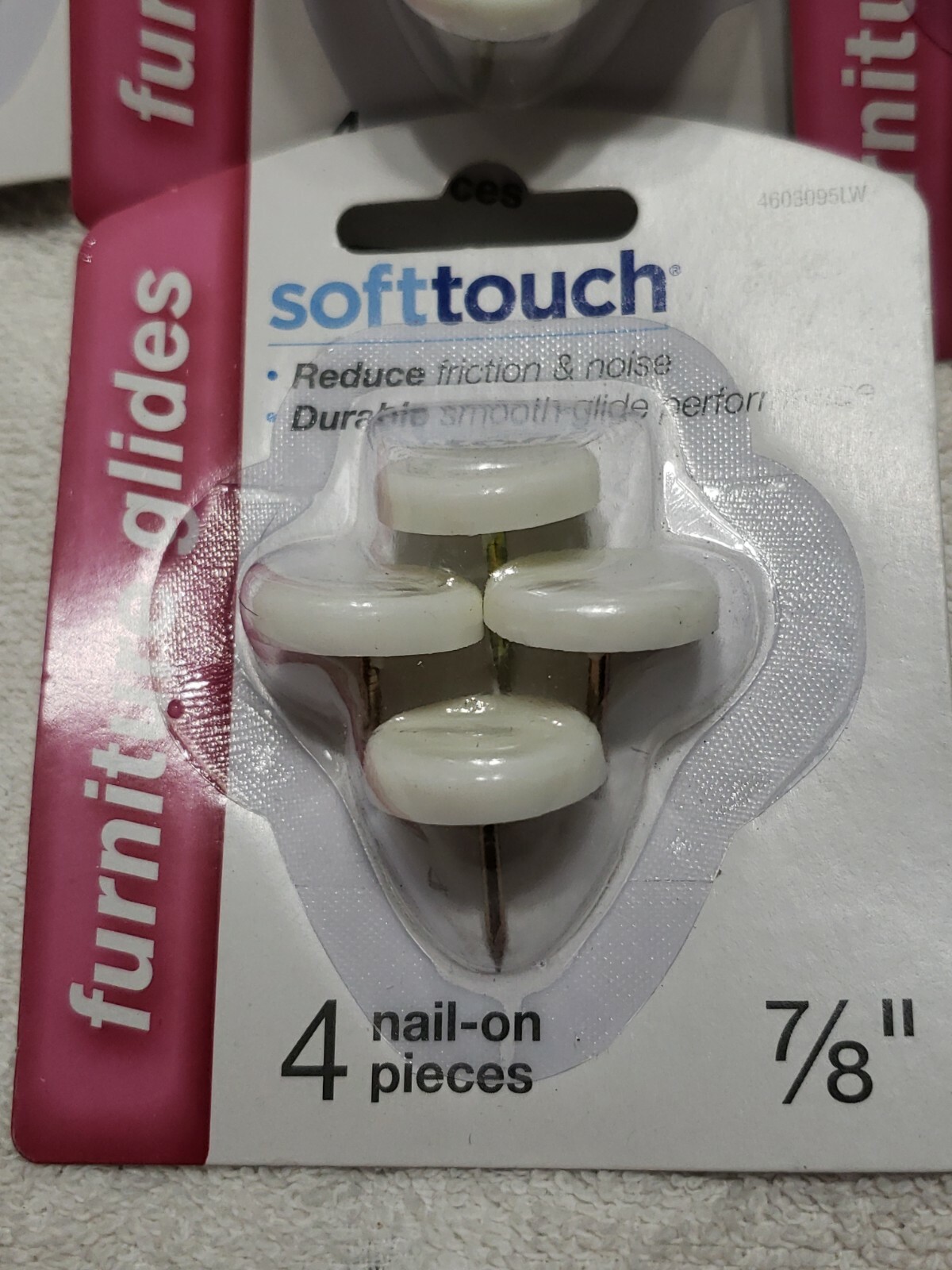 (4) Packs Waxman Consumer Group 4603095LW 7/8" White NailOn Furniture