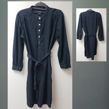 Gap Denim Long Sleeves Popover Shirt Dress M Medium Black Wash Pockets