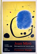 Joan Miro Retrospective at Maeght 1990 Vintage Poster