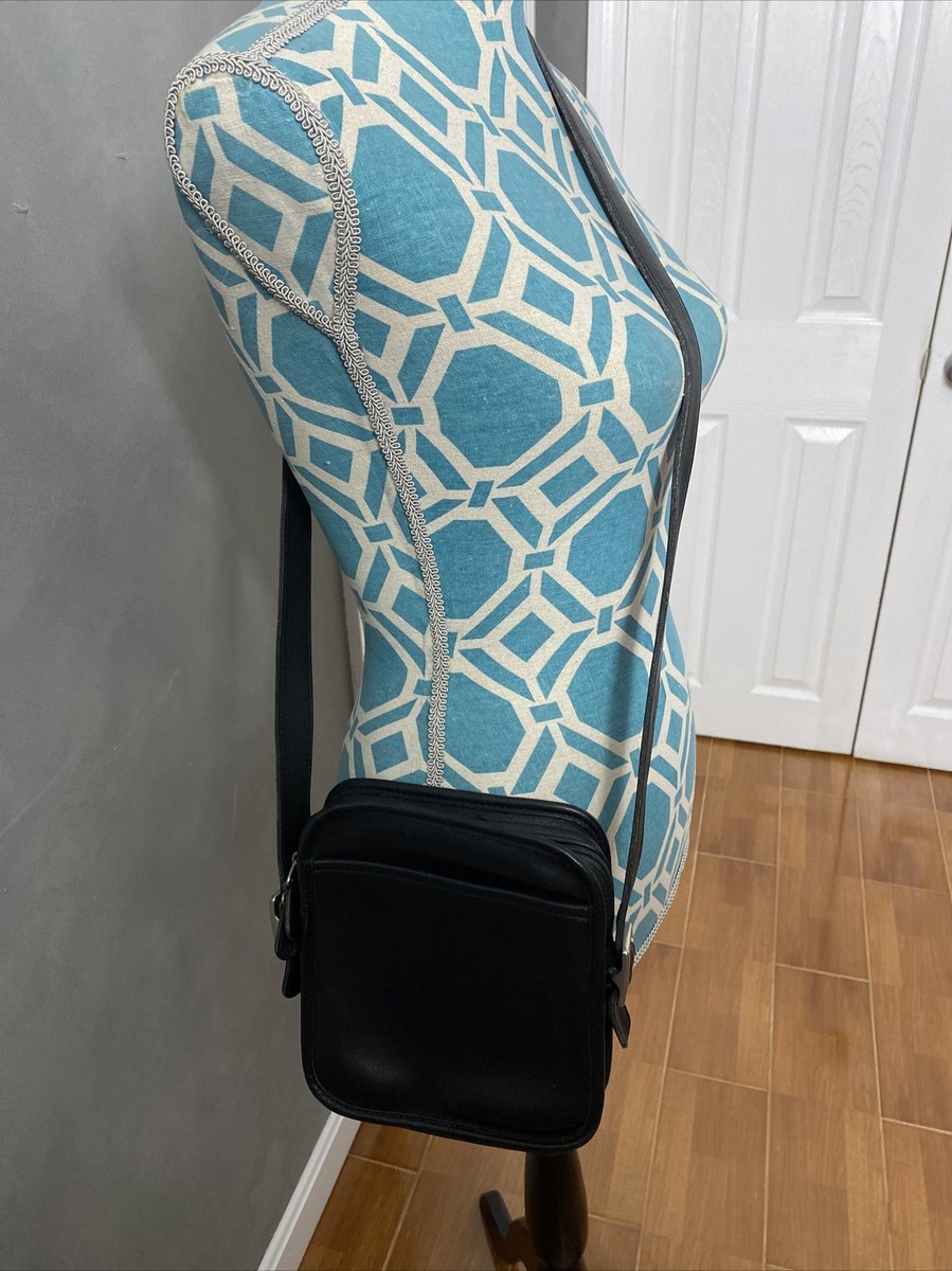 VINTAGE COACH BLACK LEATHER CAMERA CROSSBODY SHOULDER BAG 9817 | eBay