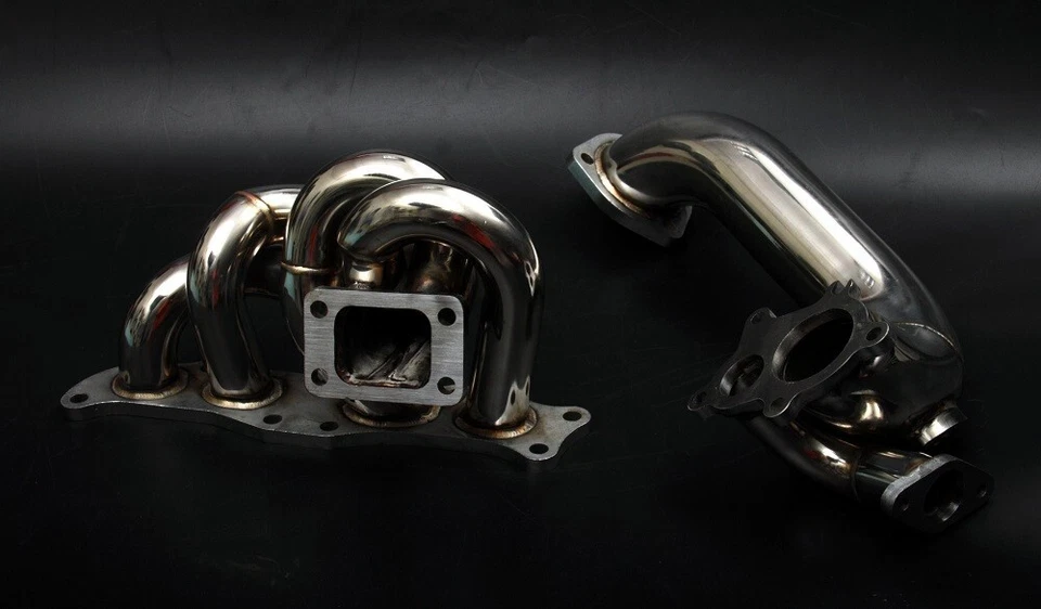 T3/T4 SS Equal Length Turbo Manifold + DP FOR 91-1995 Toyota MR2 3S-GTE 3S-GE - Image 2 of 3